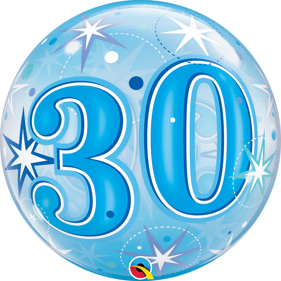 Thumbnail: Blue 30 balloon with a festive design, perfect for a celebration.