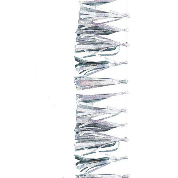 Thumbnail: Vertical row of silver tassels against a white background; decorative item.