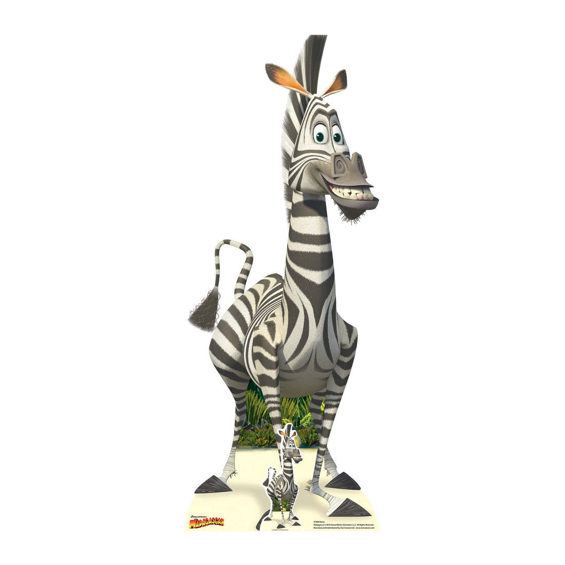 Marty (Madagascar) Cartoon Animated Zebra Cardboard Cut Out Height 154cm