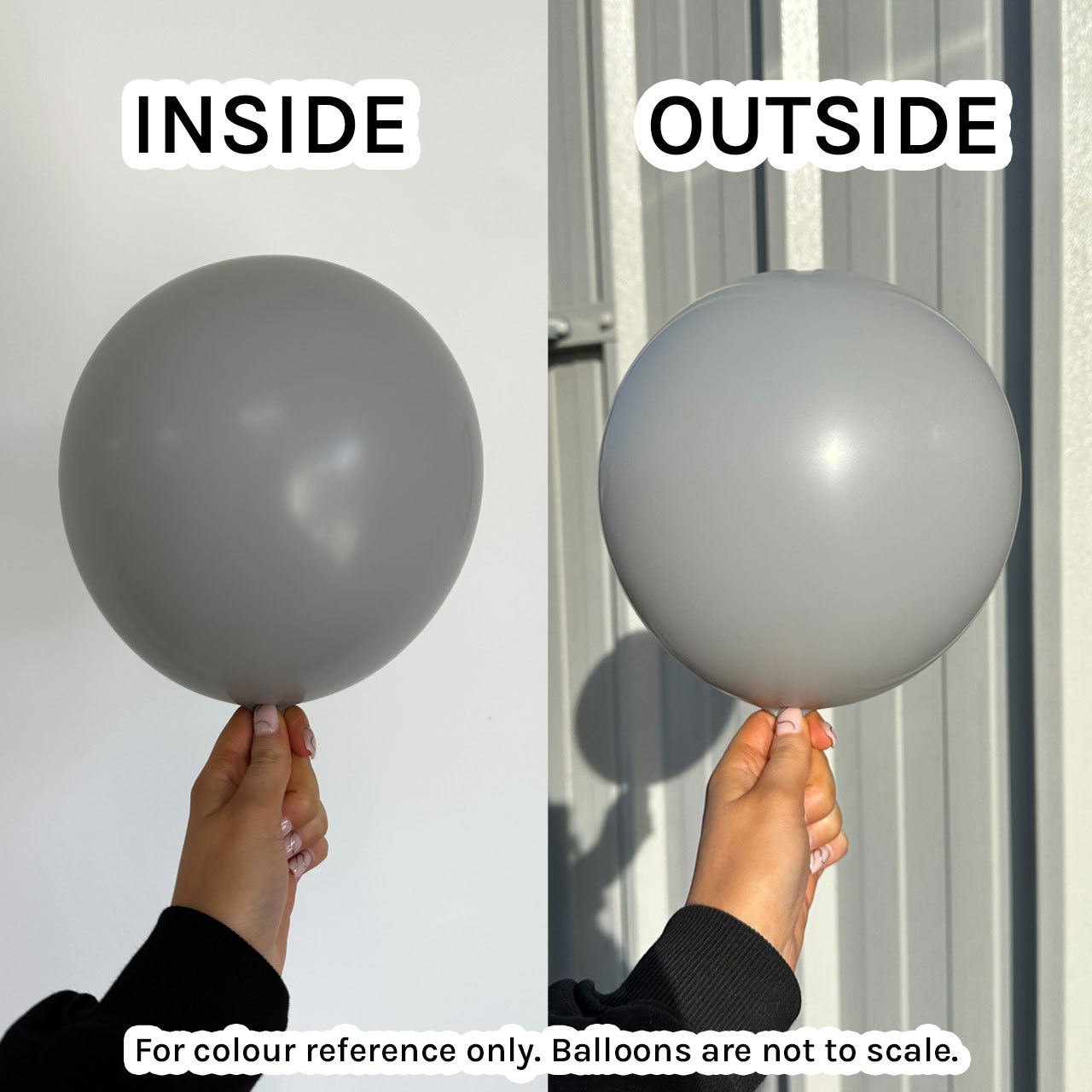 Loose - Helium Filled 12" Fashion Grey Sempertex Latex Balloon