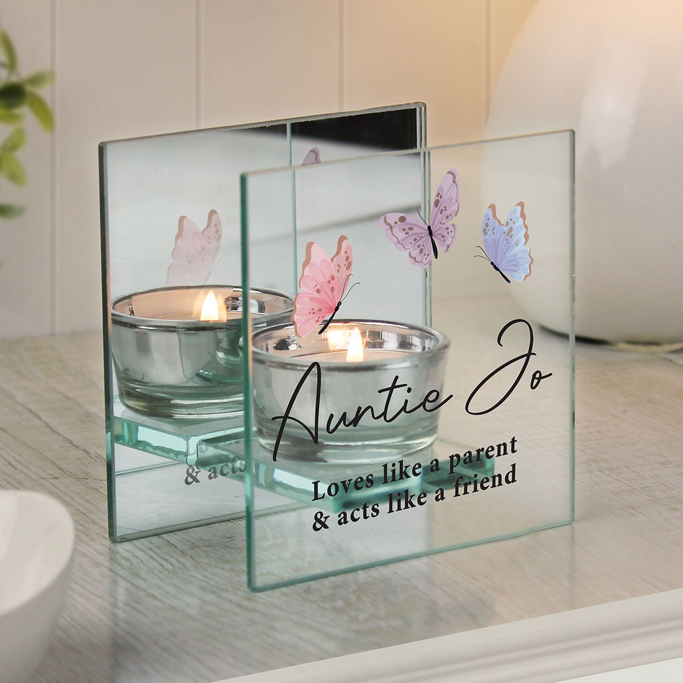 Thumbnail: Personalised Butterfly Mirrored Tealight Holder