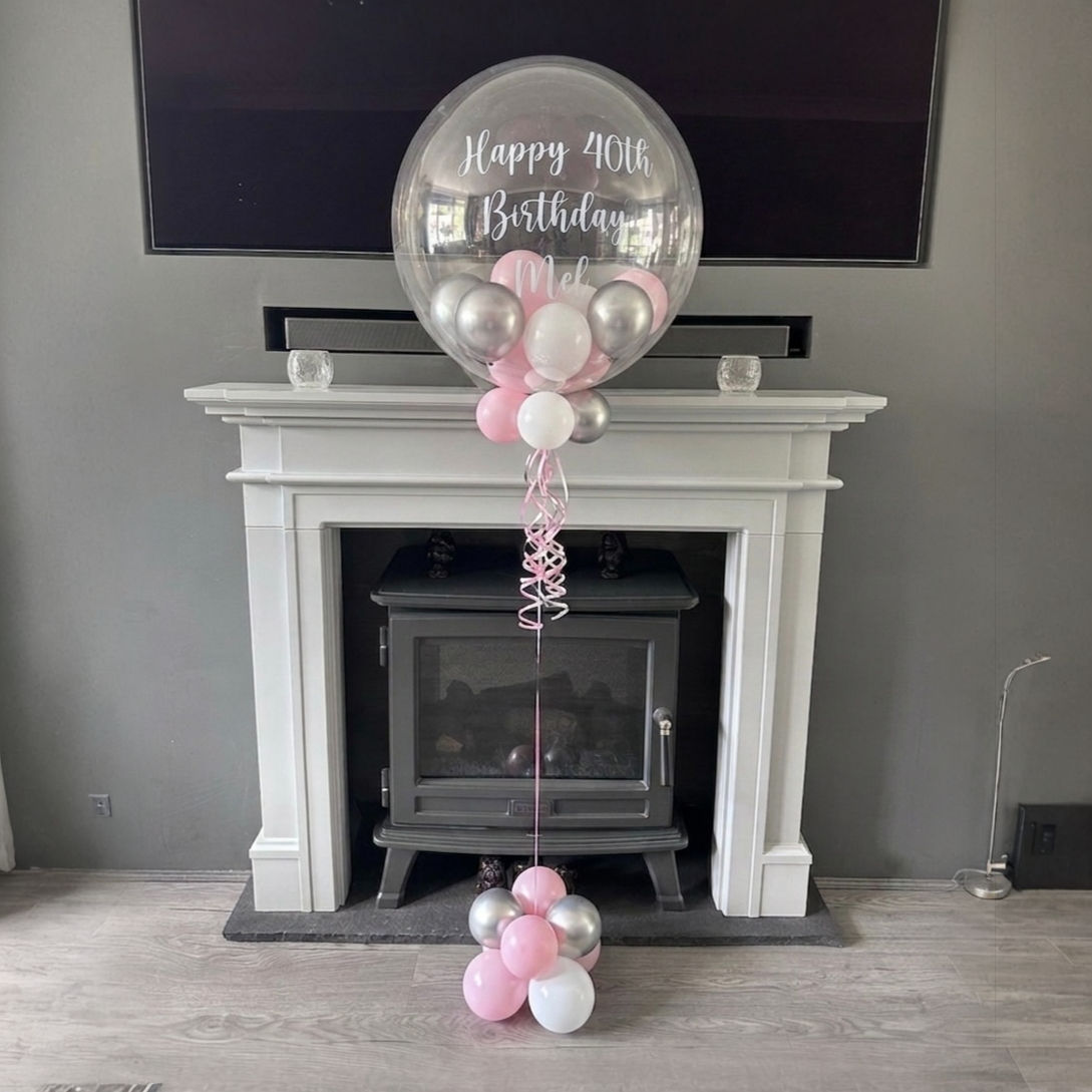 Personalised Bubble Balloon with Cluster Base