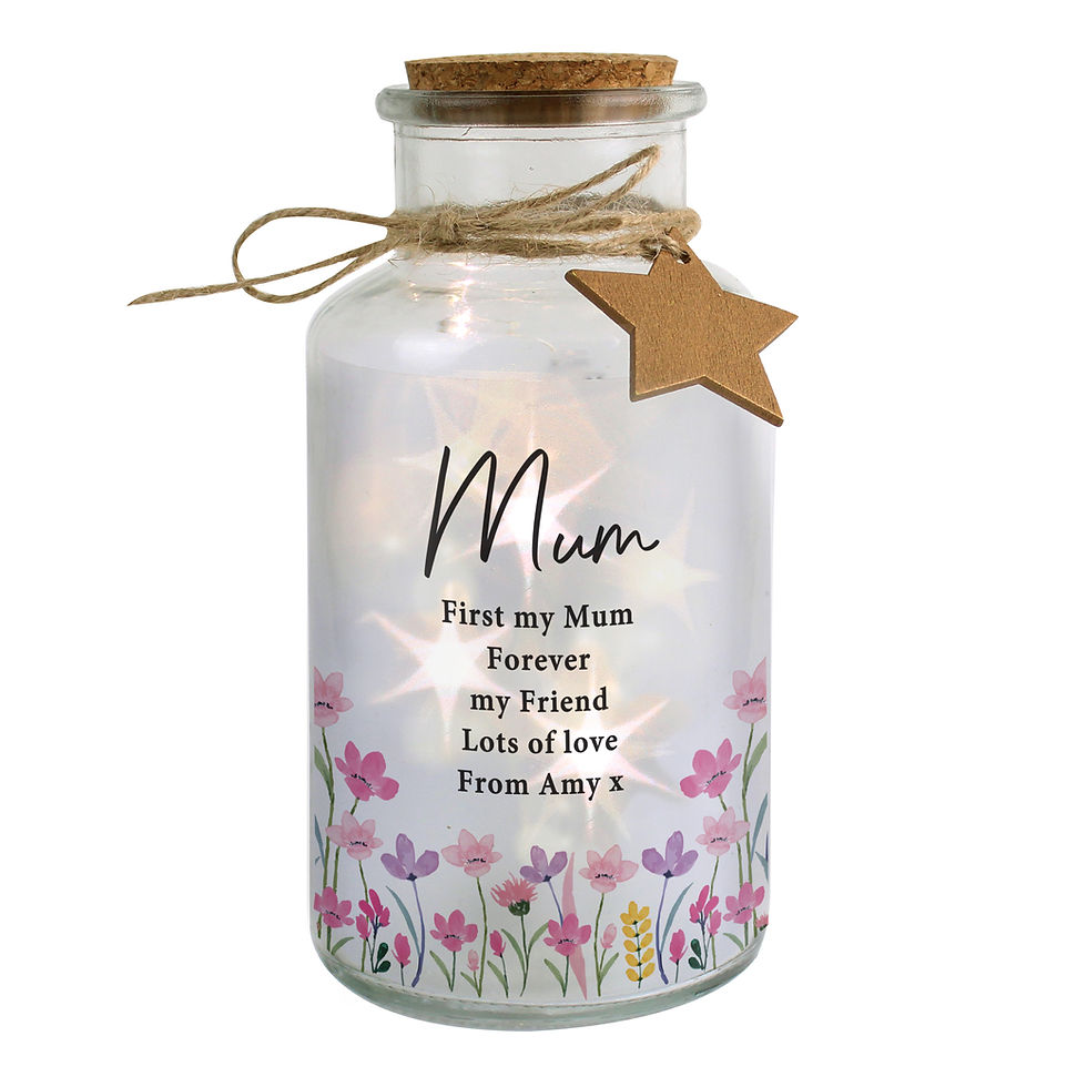 Thumbnail: Personalised Floral LED Light Up Jar