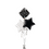 Thumbnail: Black and silver Happy Birthday balloons arrangement; white background party celebration
