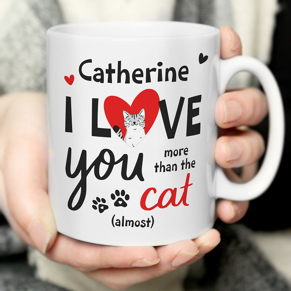 Thumbnail: Personalised I Love You More Than The Cat Mug