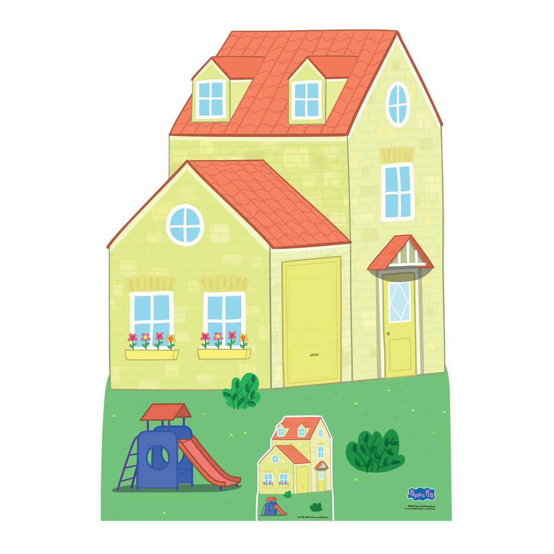 Peppa Pig House With Slide Cardboard Cut Out Height 128cm