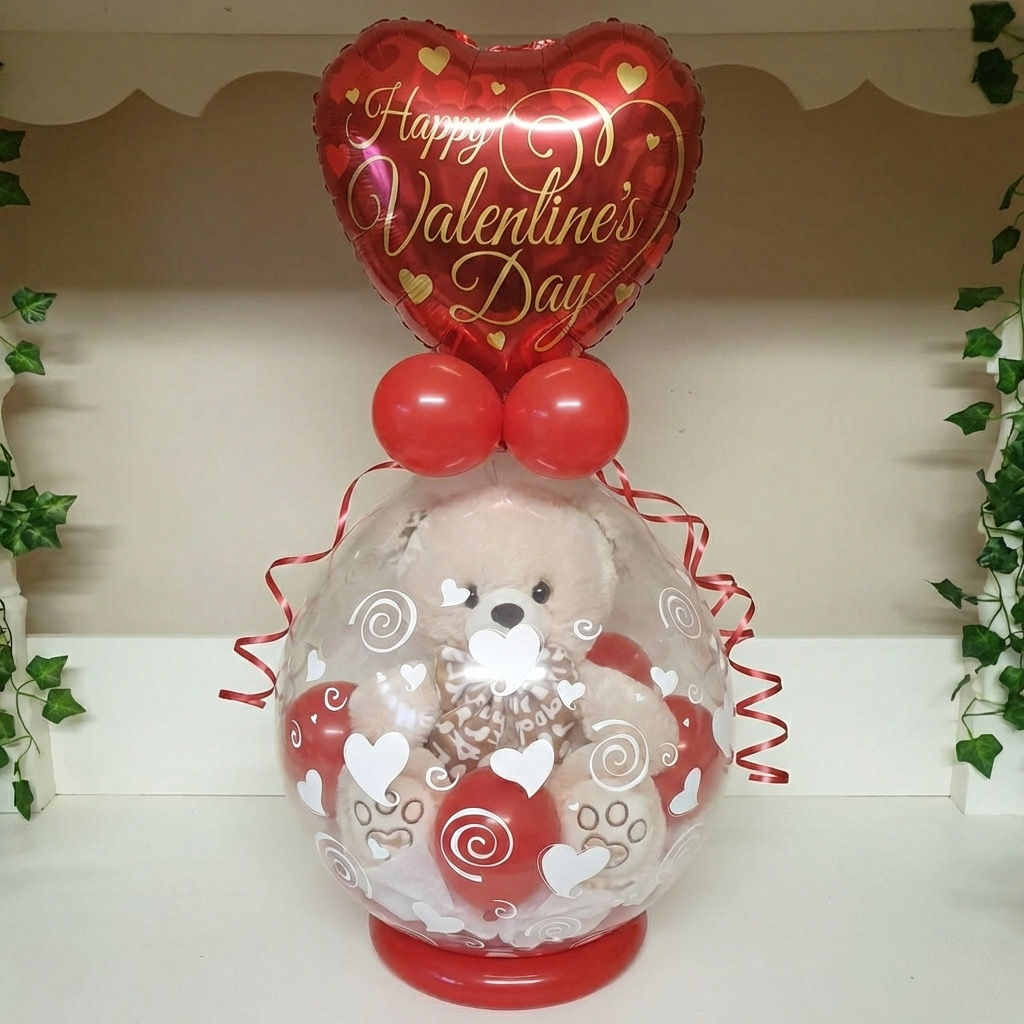 Valentine's - Teddy Bear Gift Balloon