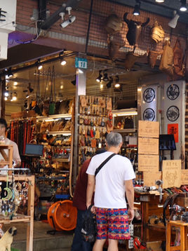 Passing through a market in Dan Shui, Taiwan