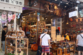 Passing through a market in Dan Shui, Taiwan
