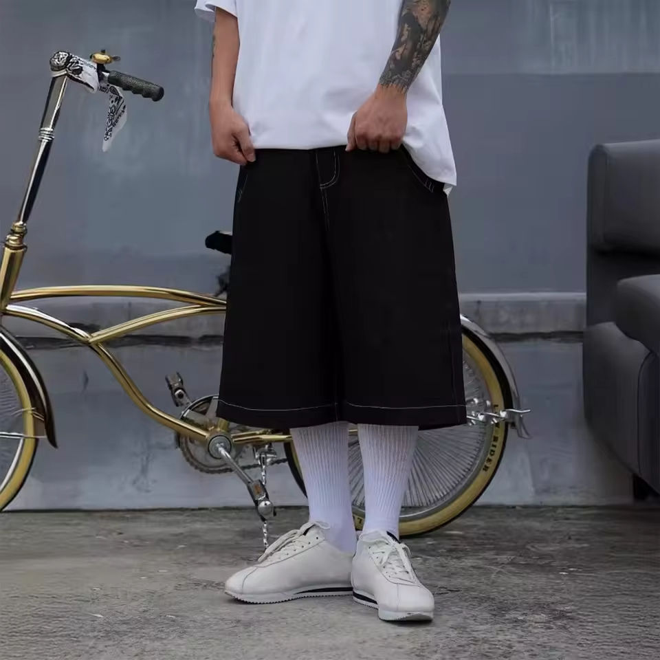 elastic Waist plus Size shorts Men's Denim Shorts Summer Shorts Wide Shorts Jean