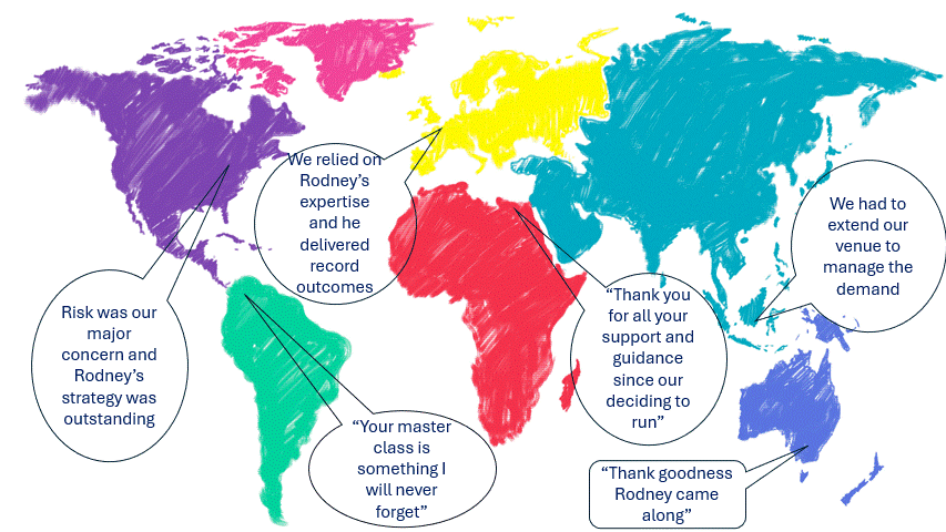 World Map showing Rodney's expertise