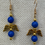 Thumbnail: Royal blue and golden wings earrings