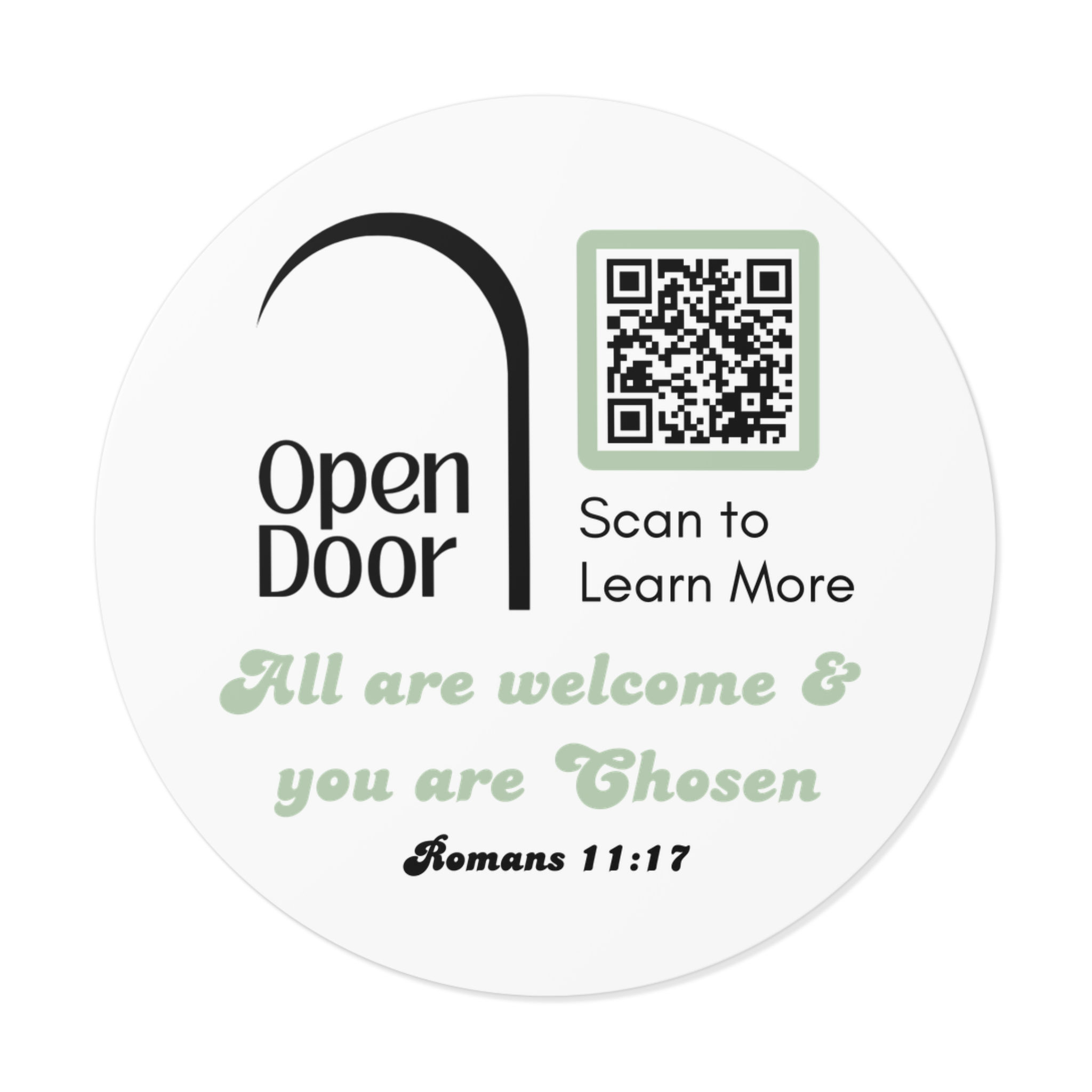 3" Vinyl Stickers Open Door with QR Code