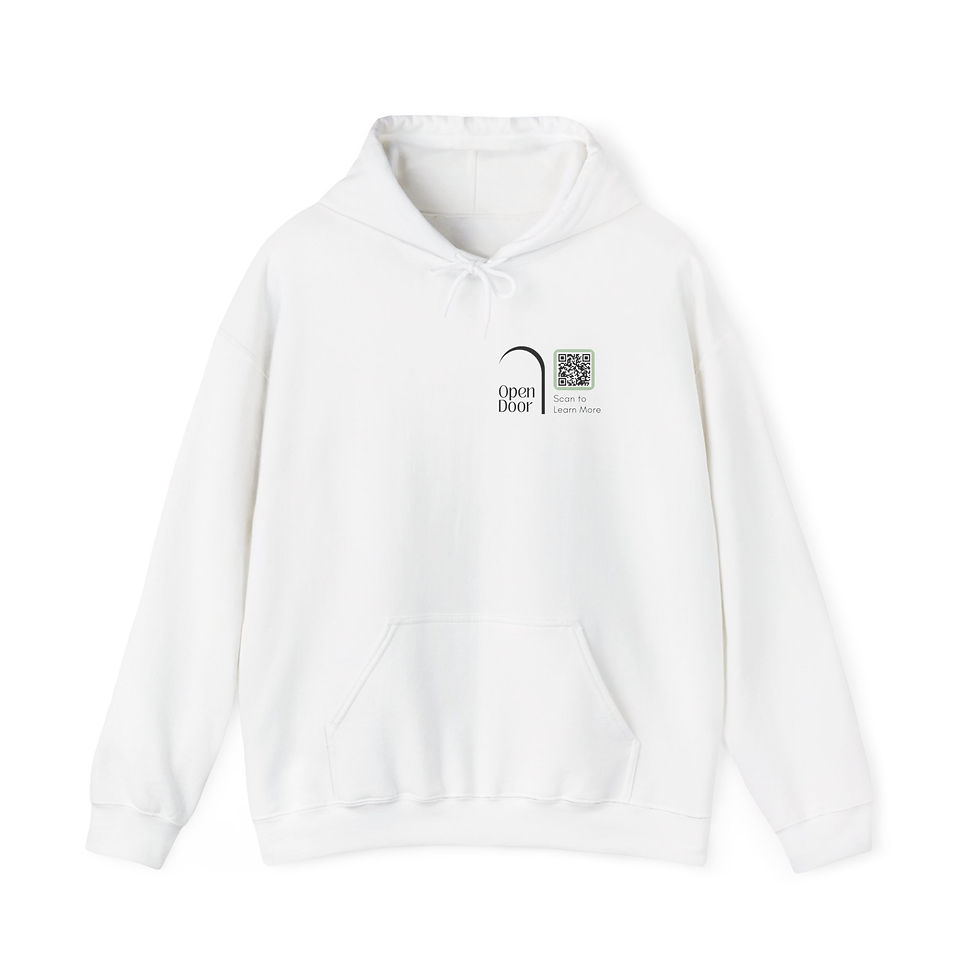 Unisex Hooded Sweatshirt Open Door with QR Code