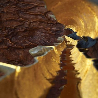 Détail de la sculpture de l'artiste italien Giuseppe Penone "Scrigno". Réflexion sur ses usages de l'or dans un article du blog de l'atelier Or Cadre (Occitanie, France). Detail of the sculpture by the Italian artist Giuseppe Penone "Scrigno".  Reflection on his use of gold in an article on the blog of the workshop Or Cadre (Occitania, France)