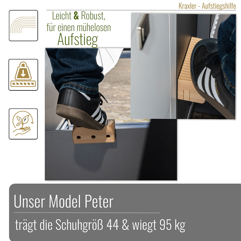 Miniaturbild: Kraxler 2 tlg. Aufstiegshilfe für alle Camper mit Heckbett VW GC, Adria, Knaus