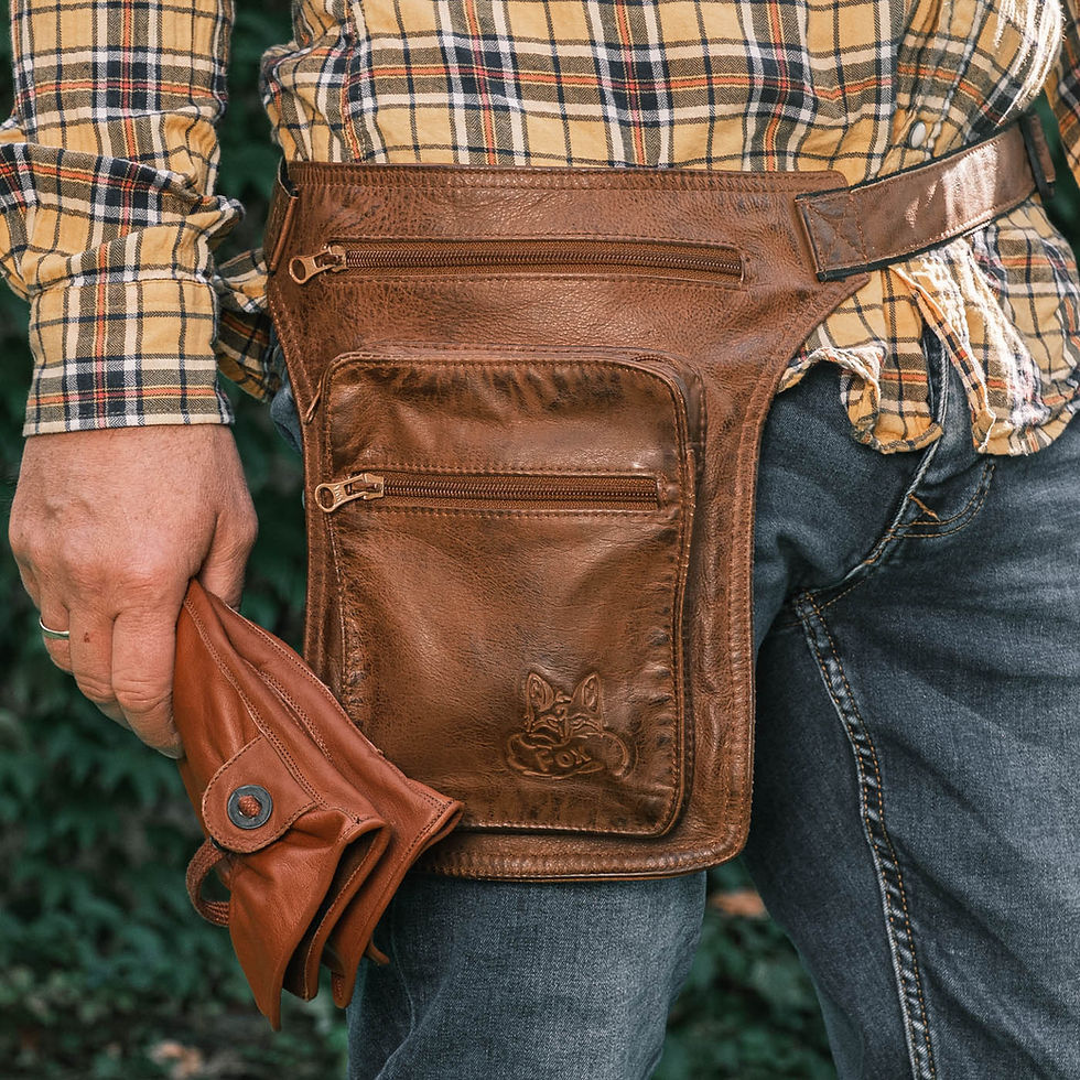 Miniaturbild: Rider und Cross Leder Hüft Gürtel Bauch + Beintasche Herren Damen in 3 Varianten