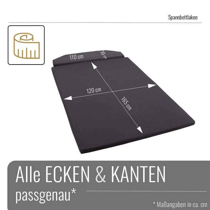 Spannbettlaken VW T6.1 Pop-Up Roof Maße
