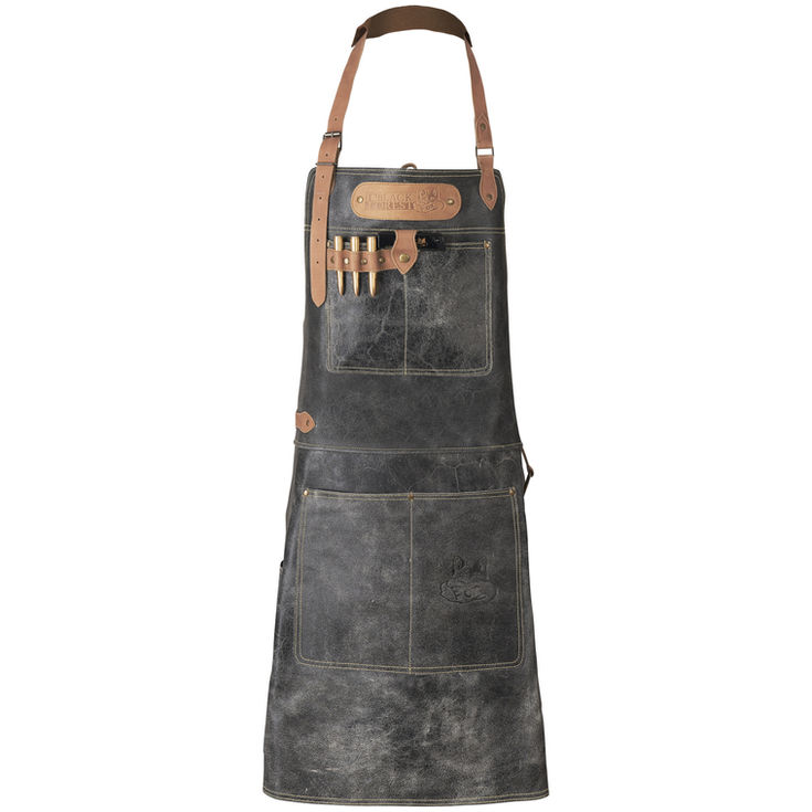 LOGAN MASTERPIECE Leder Grill-Schürze Cracker Schwarz