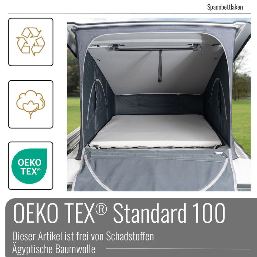 Spannbettlaken VW T6.1 California Aufstelldach weiß Oeko-Tex