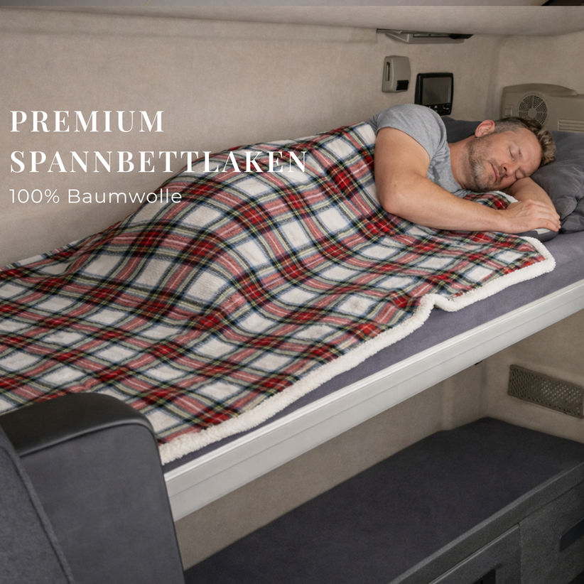 LKW Spannbettlaken Grau für Mercedes-Benz Actros MP5 Actros L ProCabin & eActros LKW Fahrer schlafend