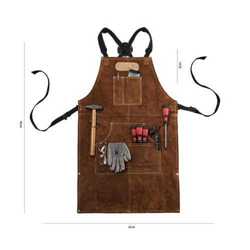 Grillzubehör Black Forest Fox Grillschürze Set - Büffelleder Schürze Mit Getränkeholster Grillzubehör Premium