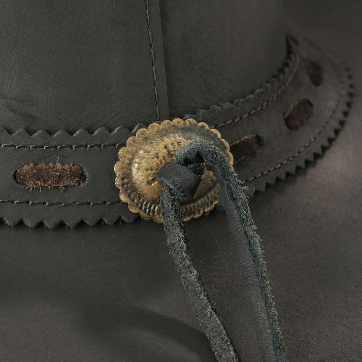 Country Luxus Western Cowboy Hut Leder Sonnenhut Dunkelbraun