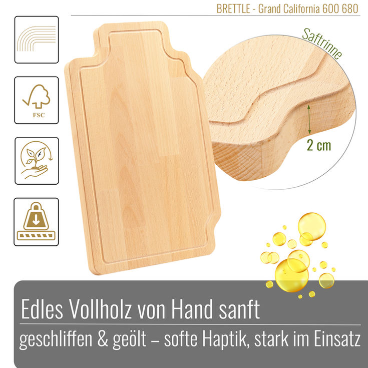 Das Schneidebrettchen für den GC 600 & 680 wurde von Hand geölt und geschliffen