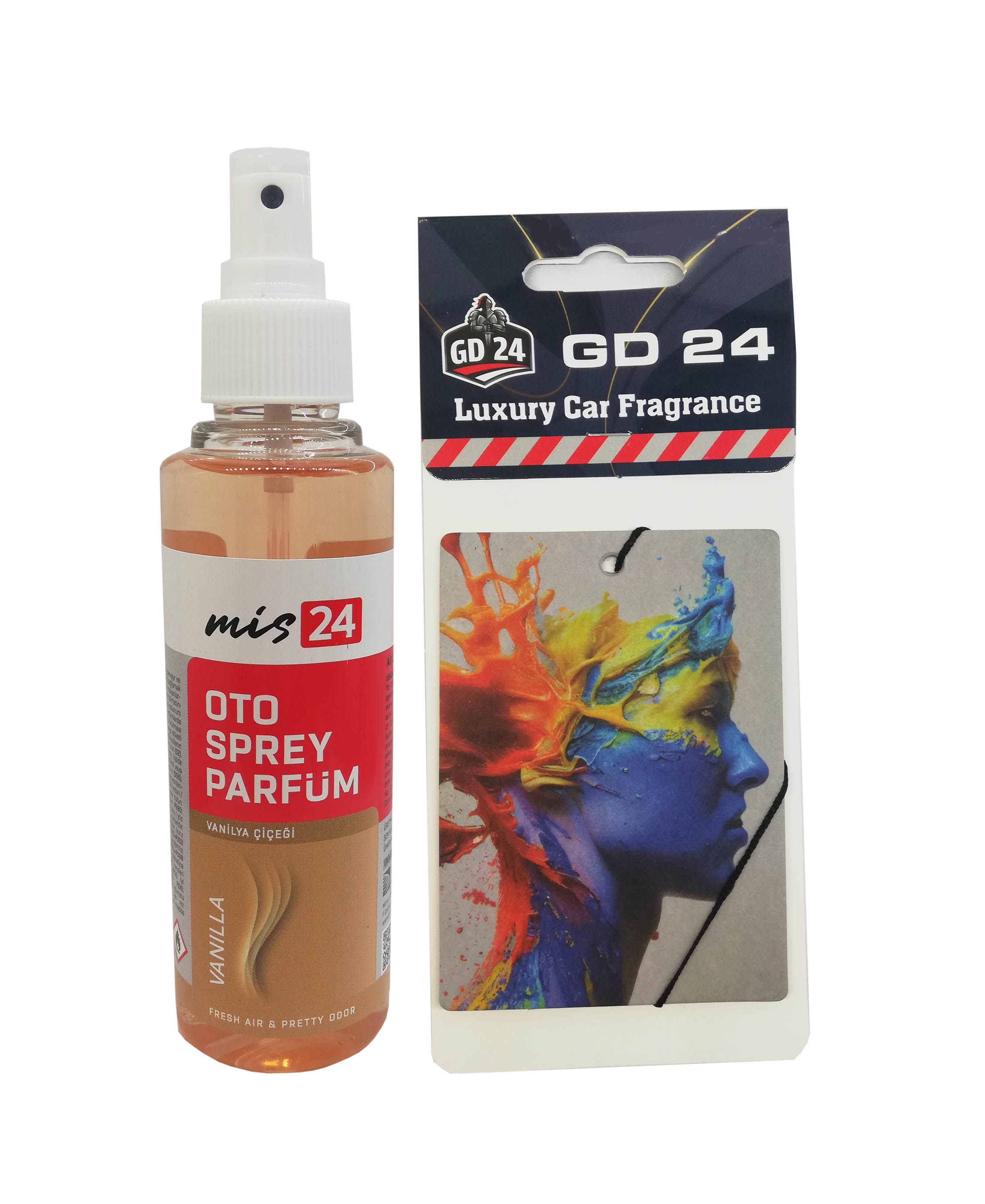GD24 Vanilya Sprey Koku (160 ml) + GD24 Asma Koku (Yeni Araba)