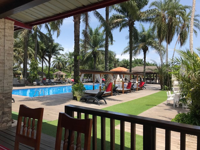 The pool at La Ferme Beach Resort