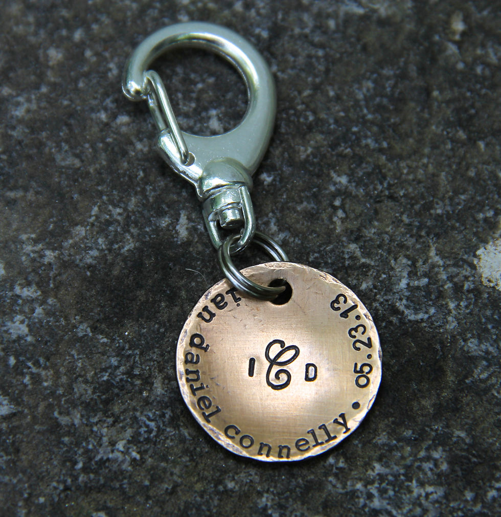 Thumbnail: Custom Monogram Keychain in Bronze