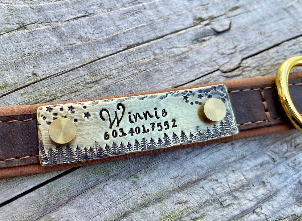 Thumbnail: Rivet On Dog Tag - Dog Collar Nameplate - Small