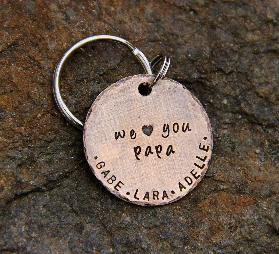 Thumbnail: Custom Keychain for Papa in 1.25'' Bronze