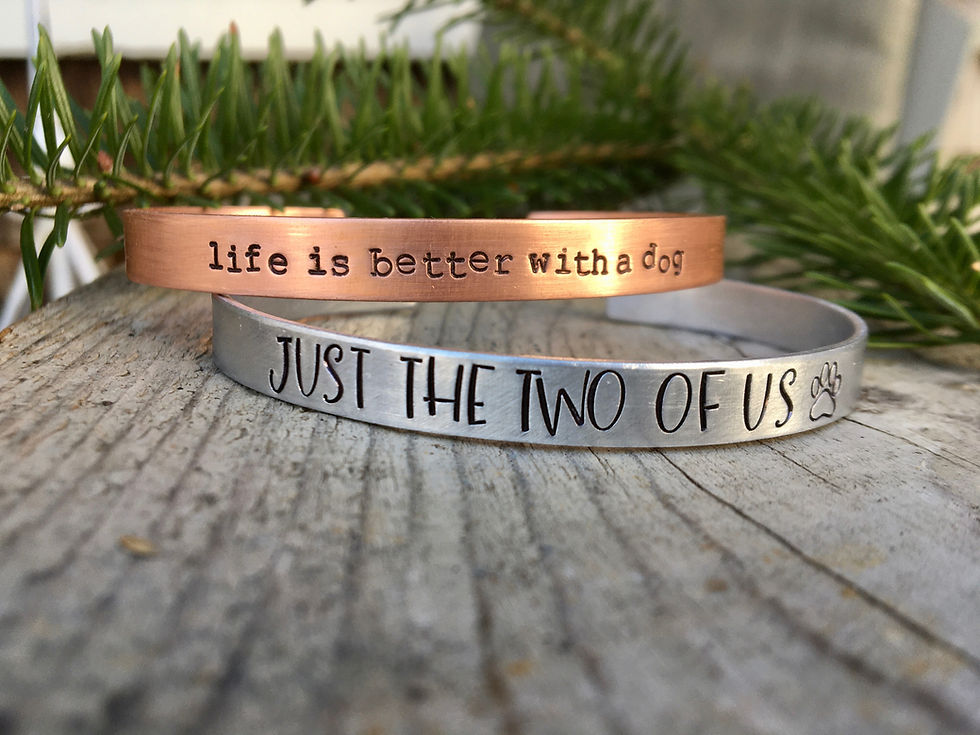 Thumbnail: Dog Lover - Cuff Bracelet in Copper or Aluminum