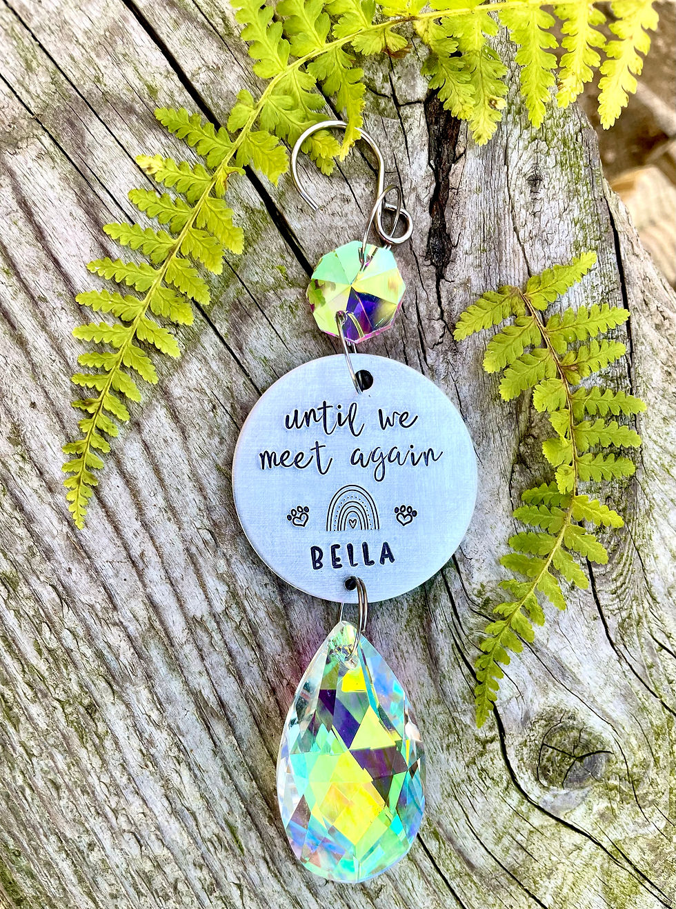 Thumbnail: Personalized Pet Memorial Suncatcher, Rainbow Bridge Pet Gift