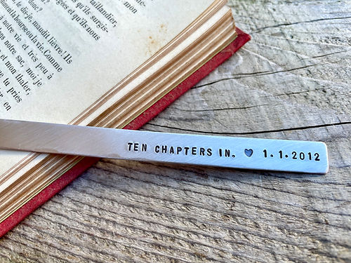 Ten Chapters In - Aluminum Anniversary Bookmark / 10th Anniversary Gift