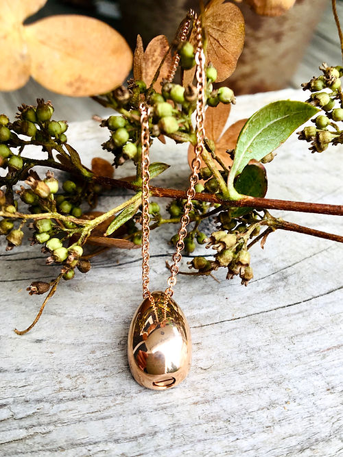 Rose Gold Teardrop Urn Necklace - Memorial Jewelry