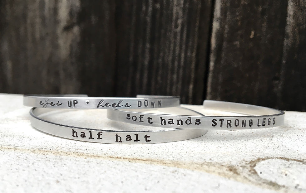 Thumbnail: Equestrian Mantra Bracelet - Silver Cuff
