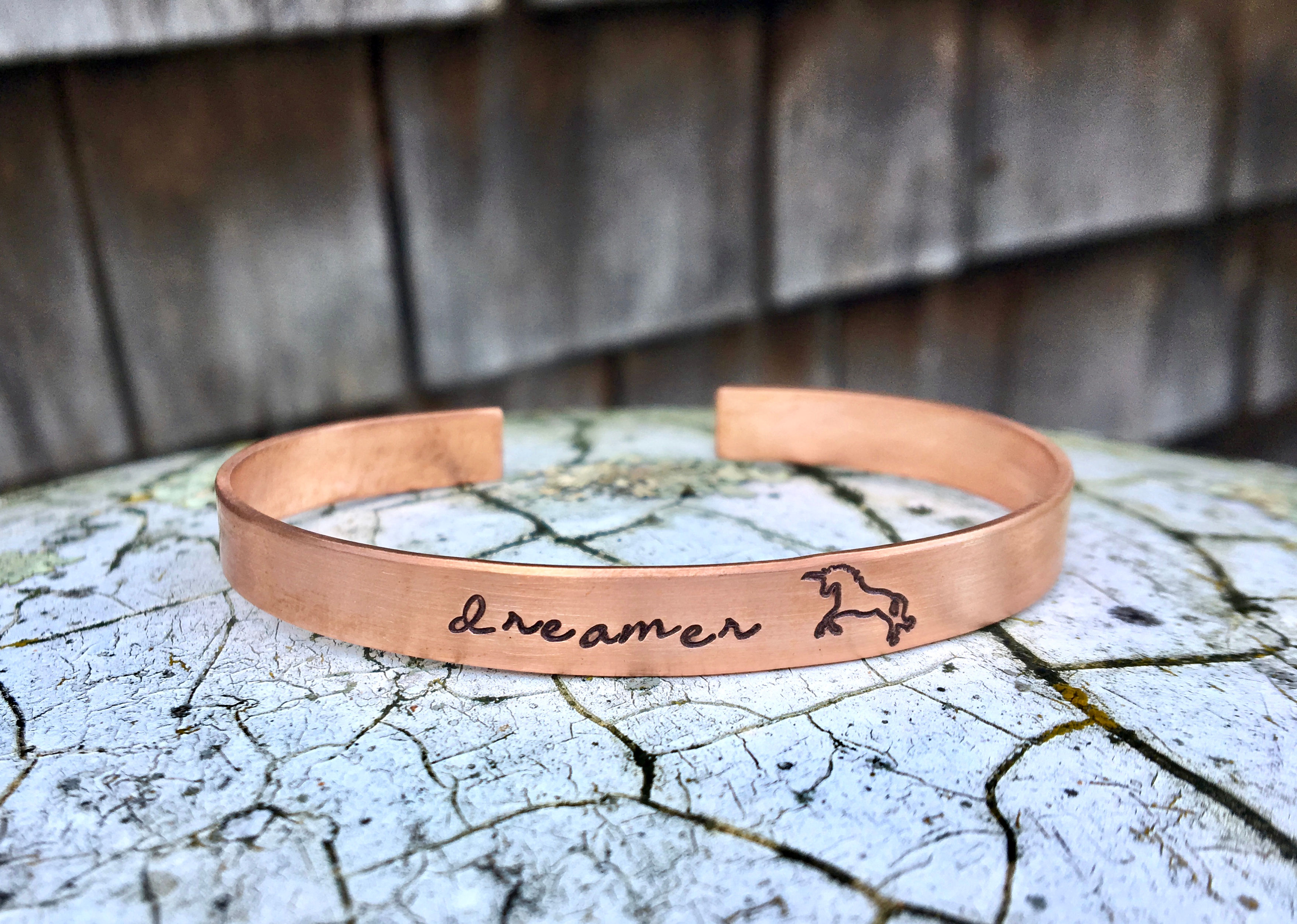 Unicorn Dreams Bracelet - Copper Stacking Cuff