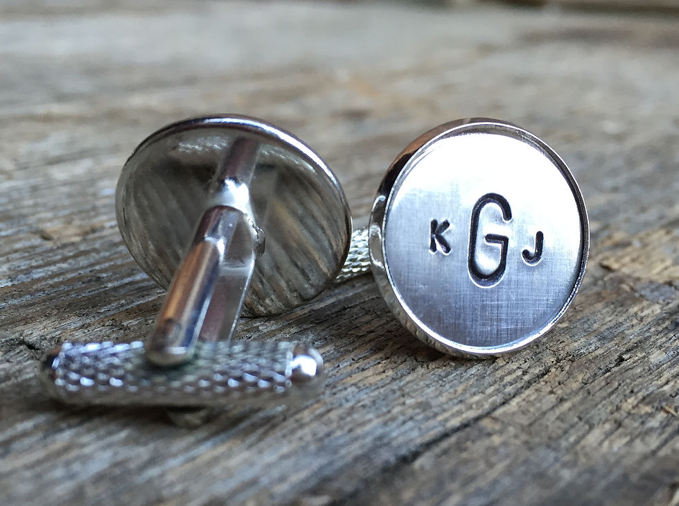 Thumbnail: Custom Bezel Monogram Cuff Links