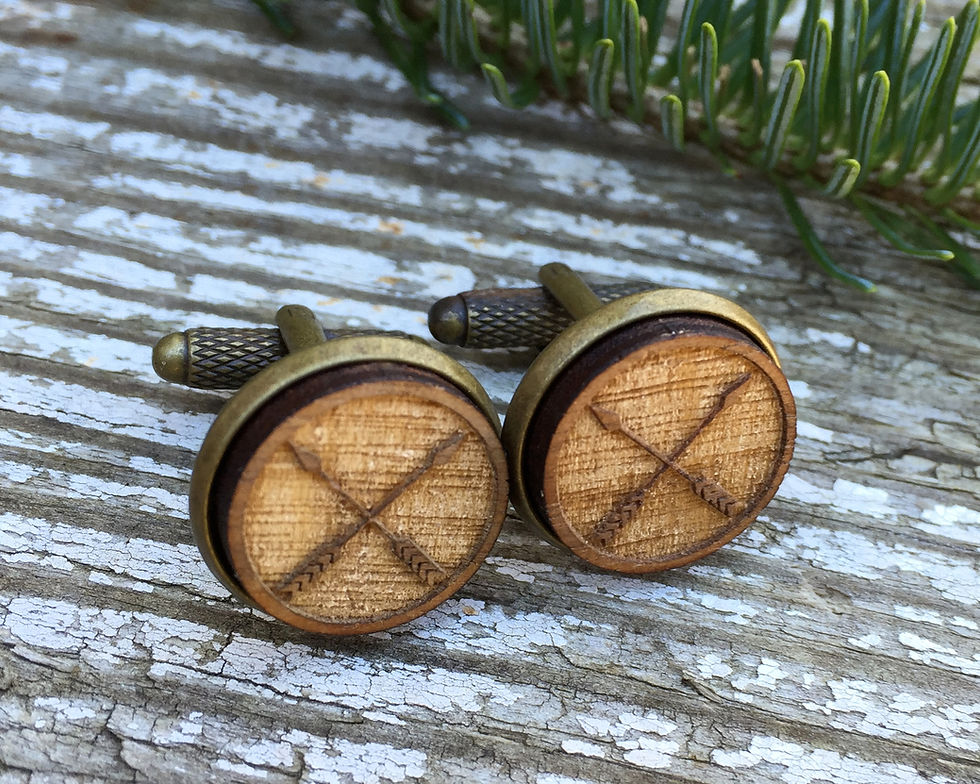 Thumbnail: Crossed Arrows Cufflink - Bezel Set