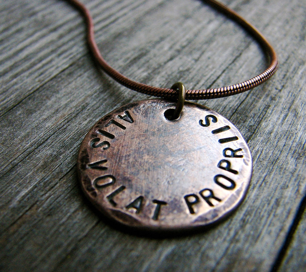 Thumbnail: Alis Volat Propriis Necklace in Bronze