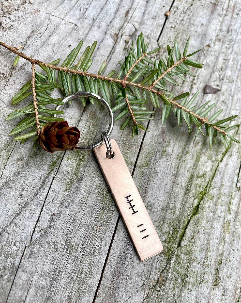 Thumbnail: 8th / Bronze Anniversary Tally Mark Keychain