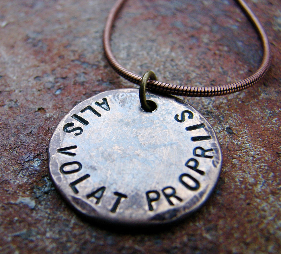 Thumbnail: Alis Volat Propriis Necklace in Bronze