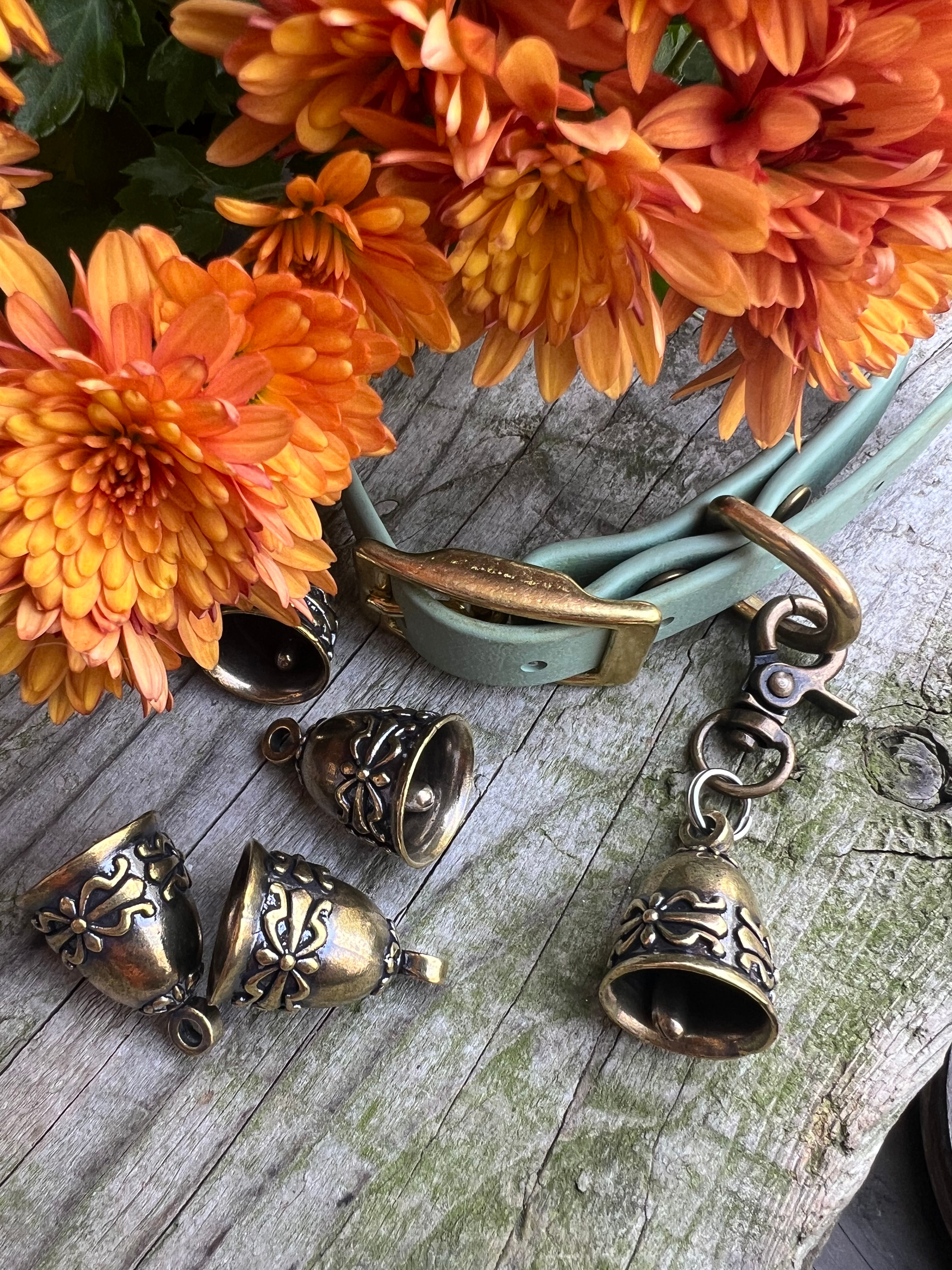 Petite Antiqued Brass Dog Bell