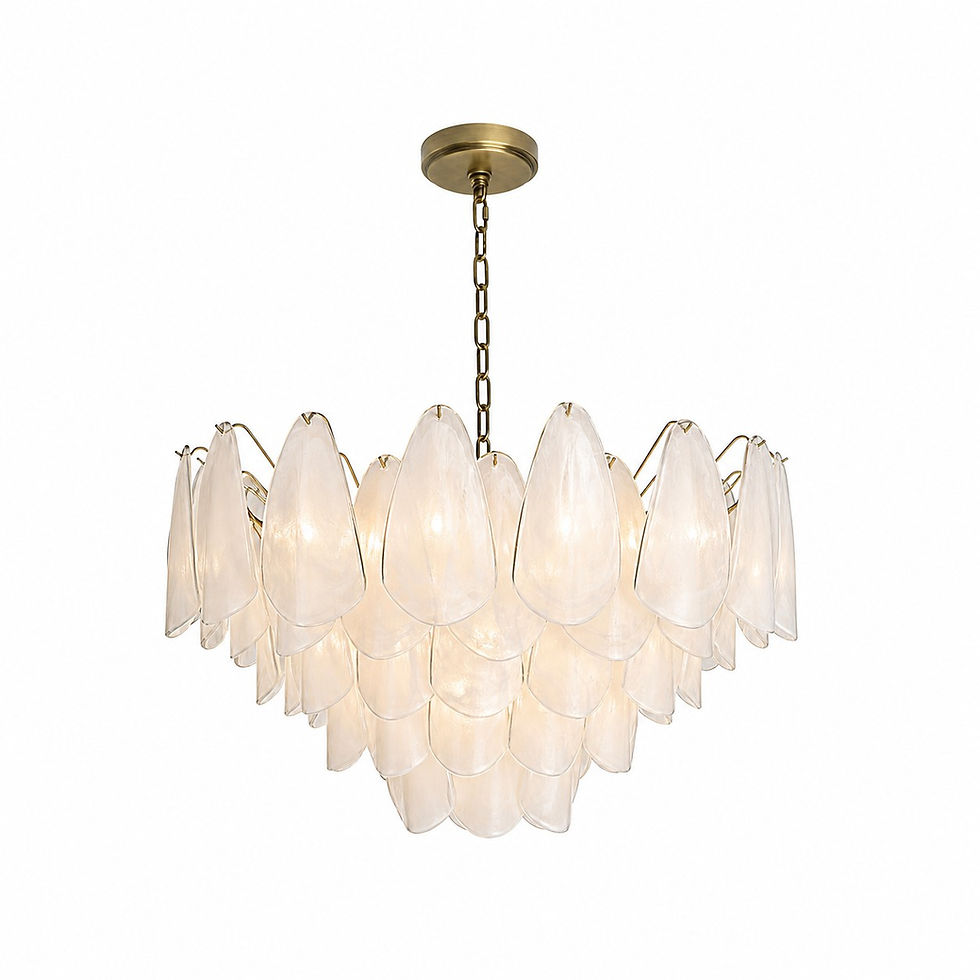 Thumbnail: Velora Small Chandelier - Moonlit Opaline Glass