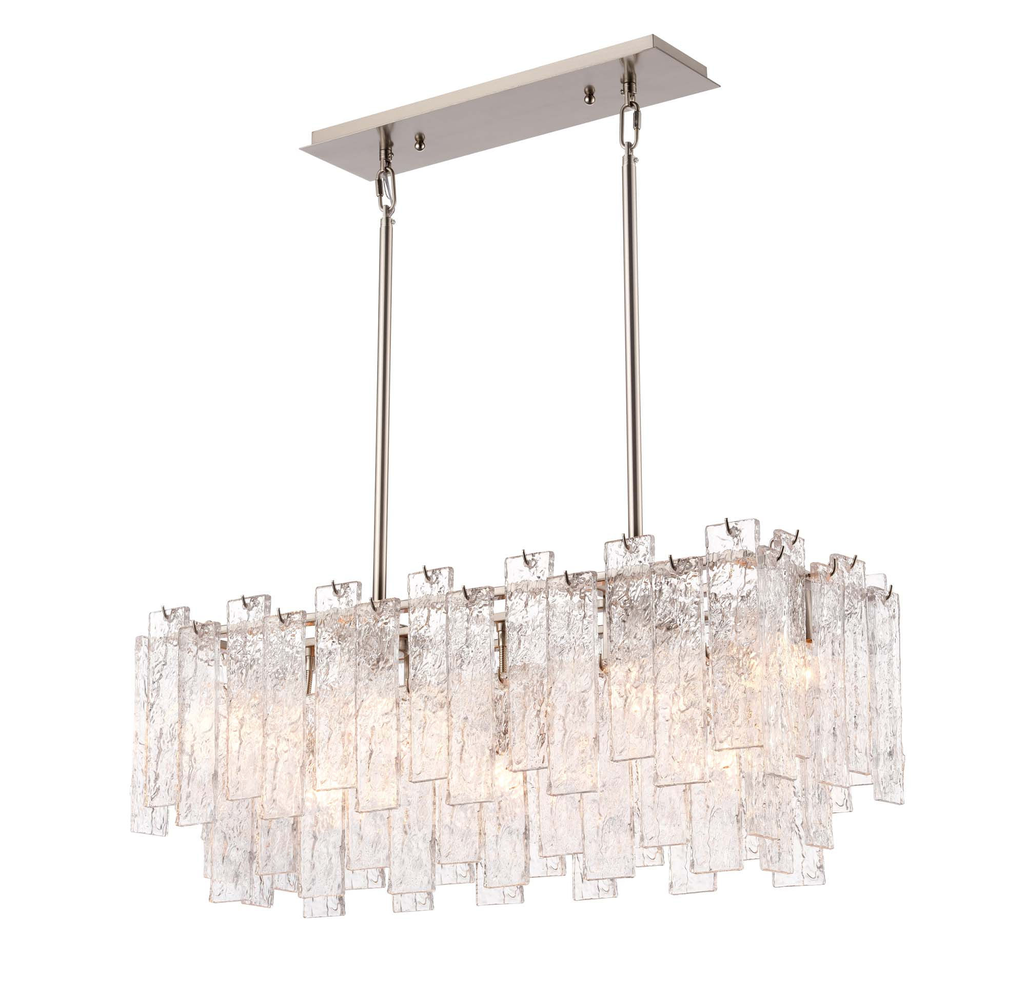 Flavia  Long Chandelier - Polished Nickel