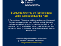 Búsqueda Urgente de testigos para juicio contra ex guardia nazi