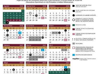 SEP PUBLICA CALENDARIO ESCOLAR 2026-2027; ESTAS SON LAS FECHAS DE INICIO DE CLASES, VACACIONES Y PUENTES