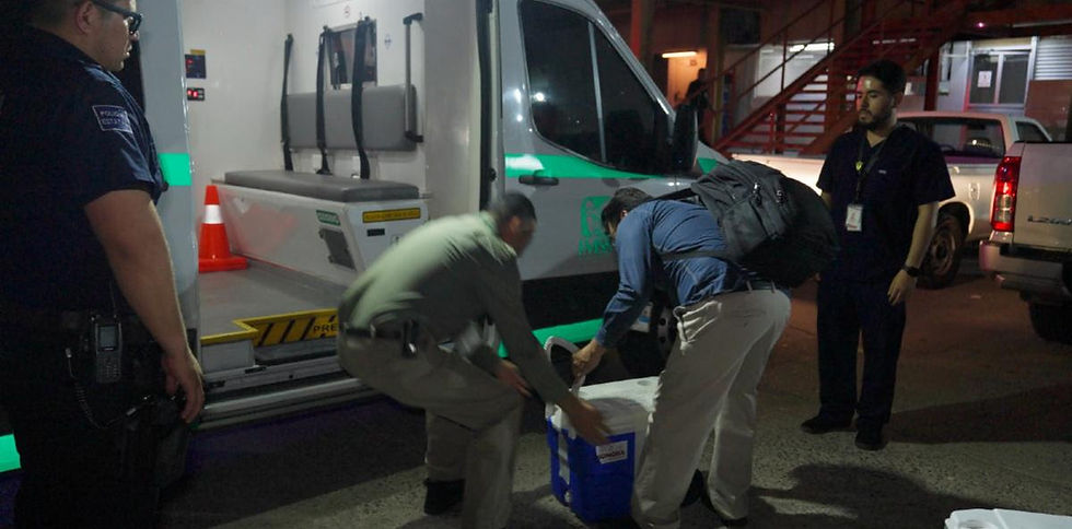 POLICÍA ESTATAL ABRE PASO A AMBULANCIAS QUE TRASLADAN ÓRGANOS EN SONORA
